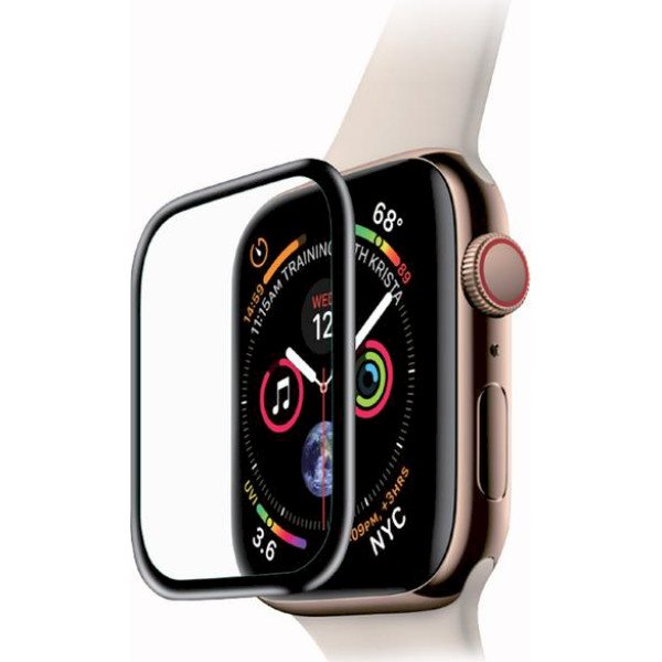 Fusion Nano 9H aizsargstikls pilnam ekrānam Apple Watch 4 / 5 40 mm melns