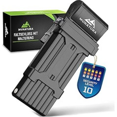 MUNATURA Folding Bicycle Lock [120 cm] | Bicycle Lock Folding Lock | Bicycle Lock High Security | Bicycle Lock with Holder | Bike Lock