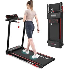 CITYSPORTS Electric Treadmill, Folding Treadmill for Home up to 12 km/h, with LED Display, App and 360° Tablet Holder, Compact Walking Pad for Home and Office
