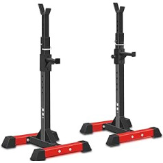 ISE Dumbbell Stand Squat Rack with 6 Height-Adjustable Barbell Rack, 2 Individual Stands, Made of Powder-Coated Steel, Max. Maximum load: 200 kg, tested and certified safety in accordance with EN 957