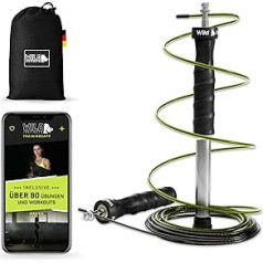 Wild Instincts® Professional Skipping Rope, Non-Slip Handles, 3 m Steel Ropes/Skipping Rope with Ball Bearings/Extra Weights with Bag/Speed Rope/Jump Rope for Skipping Rope/Skipping Rope Adult Fitness