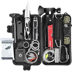 Survival Kit 30 in 1, Outdoor Emergency Survival Kit with Knife/Multi-Tool for Camping, Bushcraft, Hiking, Outdoor Adventure (920)