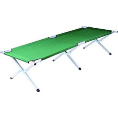 Mojawo Camping Bed with Steel Frame 190 x 62 x 42 cm Travel Cot Lounger Dark Green Folding Bed with Carry Bag Guest Bed