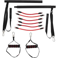 Rehomy Pilates Bar Set with Resistance Band Yoga Pilates Equipment Exercise Muscle Strength Tension Bar or Women Men Yoga Pilates Fitness Set for Full Body Shaping (6 Tubes)