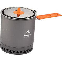 Milageto Camping Pot with Folding Handle, Hard Aluminium Pot, 1.6 Litres, Easy to Clean, Camping Cooking Clothes for Hiking, Heat Exchanger Pot