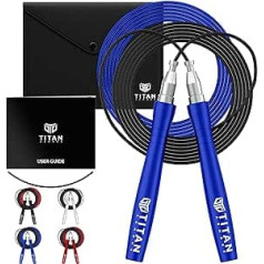 Titan Armour® Adult Self Locking Adjustable Speed Jump Rope 2 x Steel Ropes Cable Protector and Travel Case Professional Skipping Rope: Fitness, Crossfit, Boxing, MMA