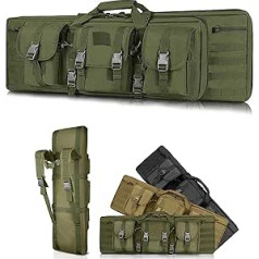 XVBVS Tactical Double Rifle Bag Soft Padded Gun Case Airsoft Shotgun Bag Outdoor Firearm Carabiner Bag Backpack for Hunting Shooting Range Fishing