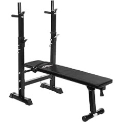 TecTake Multi Function Folding Weight Training Bench Adjustable Barbell