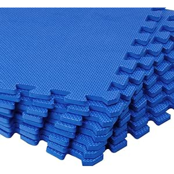 Monzana® Puzzle Mat Set of 8 45 x 45 cm Fitness Non-Slip Heat Insulating EVA Foam Expandable Floor Protection Mat Children's Underlay Blue
