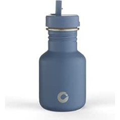One Green Bottle - BOTL Tough Canteen Water Bottle with Matching Sports Cap, Stainless Steel Water Bottle, Non-Insulated, Single Shell Eco Bottle, 350ml (Shark Fin)