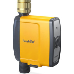 RAINPOINT Irrigation Computer WLAN Brass Inlet, without WiFi Hub, Must Be Used with TWG004WRF WiFi Hub, Only 2.4 GHz WLAN