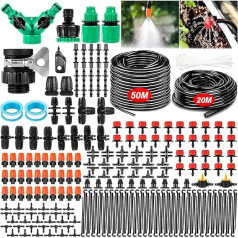 AQXONG Garden Watering System 50m+20m Automatic Watering Kit Drip Irrigation Kit Suitable for Gardens, Lawn, Vegetable Gardens and Farms
