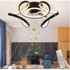 YOCOMO Ceiling Fan with Lighting LED Dimmable Fan Lamp Fan Lamps with Remote Control Timer Quiet Modern Ceiling Fan Light for Living Room Bedroom Dining Room