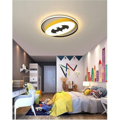 Ceiling Light LED Children's Room Comic Batman Children's Lamp Diameter 40 cm, 3000 K Warm Light Ceiling Lamp Ultra Thin Side Glow Decorative Ceiling Lighting for Living Room Boys Girls Room Baby Room