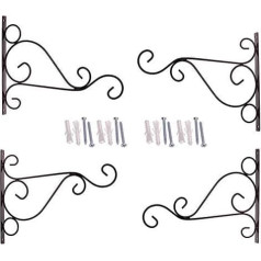 Orgrimmar Metal Plant Holder 4 Packs Iron Wall Hanging Lanterns Hanger for Hanging Decoration Bird Feeding Stations, Lanterns, Wind Chimes, Planters, Outdoor Hook