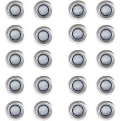 Pack of 20 – MiniSun 40 mm Blue/Decking/Kitchen Plinth Lighting Round LED Kit IP67