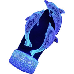 OSALADI LED Night Bulbs LED Table Lamp Children's Table Lamp Gift Lamp Animal Night Lamp Dolphin Statue Desk Lamp Gift Light Stereo Light Child Sleeping Light Remote Control