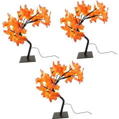 LIFKOME LED Maple Tree Light LED Tree Light Fall Christmas Decoration Leaf Decoration Bedside Lamp Led Tree Light Autumn Decorative Lights Night Light Battery PVC Pack of 3