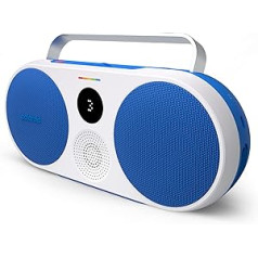 Polaroid P3 Music Player (Blue) - Retro-Futuristic Boombox Wireless Bluetooth Speaker Rechargeable with Dual Stereo Pairing