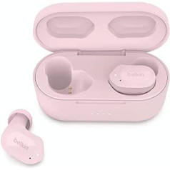 Belkin SOUNDFORM Play True Wireless In-Ear Headphones, Wireless Headphones, 3 EQ Presets, Sweat and Splash Resistant, 38 Hours Operation for iPhone, Galaxy, Pixel etc. - Pink, AUC005, One Size