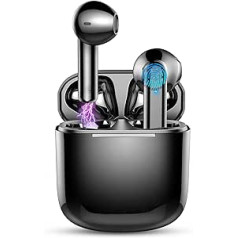 Bluetooth Headphones, Wireless In-Ear Headphones, Bluetooth, IP7 Waterproof Wireless Headphones with Microphone, 48H Immersive Deep Bass Earbuds, Digital LED Display, Earphones, Dark Black