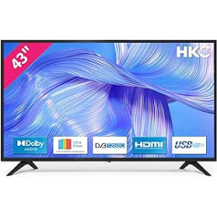 HKC 43D1 TV 43 Inch (TV 109 cm), Dolby Audio, LED, Triple Tuner DVB-C / T2 / S2, CI+, HDMI, Media Player via USB, Digital Audio Output, incl. Hotel Mode