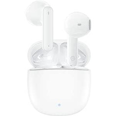 Bluetooth 5.3 Headphones, Wireless In-Ear Headphones with 4 Microphones, Noise Cancelling ENC, Lifespan 30 Hours, Touch Control, Hi-Fi Stereo White