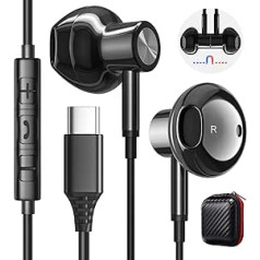 USB C Headphones, USB C Earphones with Microphone for Samsung Galaxy S23 S22 Ultra A53 A54 Google Pixel 6a 7 Pro Magnetic Stereo In-Ear Wired Headphones for Samsung A33 A34 S21 S20 FE Z Flip 5 iPad 10