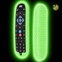 Protective Case for Sky Q Bluetooth Remote Control EC201 EC202 2020, Silicone Protective Case, SKY Q Remote Control Sleeve Skin Holder Battery Back Protector Universal Glow Green