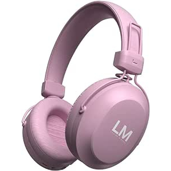 Louise & Mann 5 Bluetooth Headphones Over-Ear Wireless Headphones Hi-Fi Stereo Headphones with Microphone Foldable Headset Soft Ear Pads for iPhone/Android/PC/Laptop/TV (Pink)