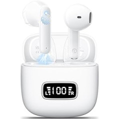 Bluetooth Headphones, Godyse Headphones Wireless Bluetooth 5.3 LED Display 42 Hours Playtime with 4 Microphones ENC Call Noise Cancelling HIFI Stereo IPX6 Waterproof Bluetooth Headphones for iOS