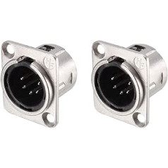 sourcing map YL3072 XLR-Stecker für Mikrofonanschluss, Adapter, Konverter, Audio-Lautsprecher, silberfarben, 2 Stück