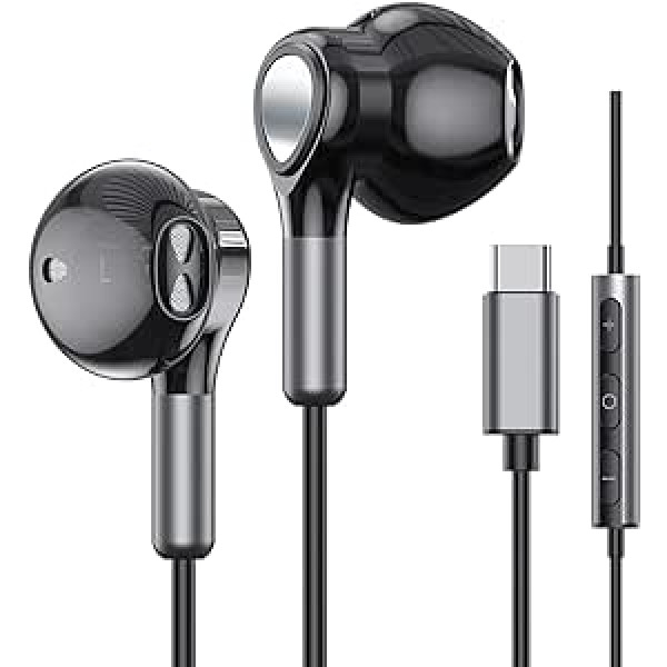 USB C Headphones for Samsung Galaxy S22 Ultra S21 FE S20 A53 USB C Headphones with Microphone, In-Ear Headphones with Cable, Earphones USB Type C Headphones for iPad Pro 2021/2020 iPad Air 5/4/Mini 6, Pixel 3 2