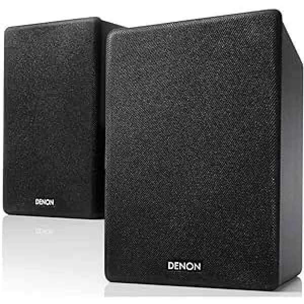 Denon SCN10 Speaker Two Way HiFi Speaker for TV Sound System 2 x 65W Compatible with Receivers and Amplifiers Elegant Design Black SCN10BKEM