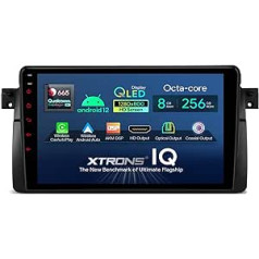 XTRONS 9 Inch QLED Android 12 Car Radio Qualcomm 665 Octa Core 8GB 256GB Built-in 4G LTE CarAutoPlay Android Car AKM DSP HD Output Optional OBD DVR DAB TPMS for BMW E46 M3 (IQP9246BP)