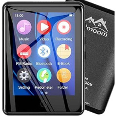 Timoom M6 32GB MP3 Player 2.8 Inch Touch Screen Sports Music Player with Headphones, Speaker, Radio, E-Book, Video, Voice Recorder, 16 Hours Runtime, White