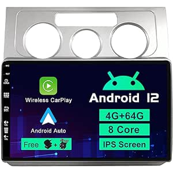 BXLIYER Android 12 IPS Car Radio Suitable for VW Touran (2006-2009) - Built-in Carplay/Android Car/DSP - LED Camera + MIC - 4G + 64G - DAB 360 Camera Steering Wheel Control Fast Boot WiFi 4G -2 DIN