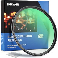 NEEWER 67 mm Black Diffusion 1/8 Filter Black Diffusion Dreamy Cinema Effect Ultra Thin Camera Lens Filter / Water & Scratch Resistant / Optical HD Glass / 30 Layers Nano Coatings