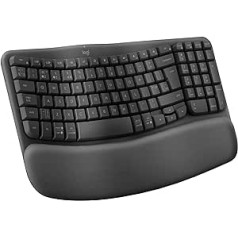 Logitech Wave Keys Wireless Ergonomic Keyboard - Graphite English QWERTY Layout