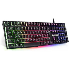 EMPIRE GAMING - Tastiera Gaming K300 QWERTY Italiana - 105 Tasti Semimeccanica - Retroilluminazione LED RGB - 19 Keys Anti-ghosting - 12 Scorciatoie multimediali - USB Con Filo