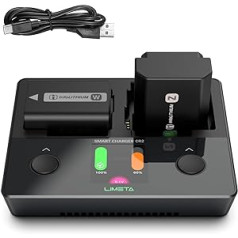 LIMETA NP-FZ100 NP-FW50 NP-BX1 Dual Fast Camera Battery Charger for Sony USB Type C Smart LCD Camera Quick Charge for Sony Batteries Cyber-Shot DSC-RX100 DSC-RX100 II DSC-RX100M II...