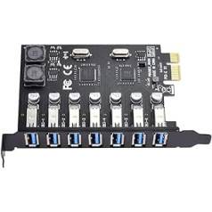 ChenYang CY PCI-E x1 to 7pcs USB 3.0 Ports HUB PCIE Express Expansion Card Adapter 5Gbps for Motherboard