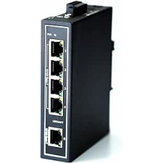 WIWAV WDH-5ET-DC 10/100Mbps Unmanaged 5-Port Industrial Ethernet Switches with DIN Rail/Wall Mount (List of UL, Fanless, -30°C ~ 75°C)