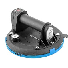Högert Technik - Cordless Suction Cup 200 mm with Pressure Gauge | Battery Vacuum Cleaner Heavy Duty Suction Lifter | Load 150 kg | Suction Cup is Used for Transporting Window Glass, Smooth Objects