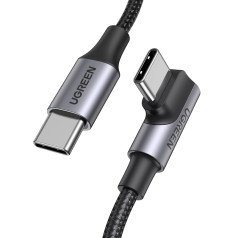 Pīts leņķveida USB-C kabelis 480Mb/s, 2m, melns un pelēks