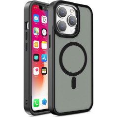 Magnētisks futrālis ar MagSafe iPhone 15 Plus, melni štropes caurumi
