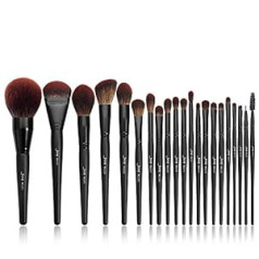 Jessup T271 Makeup Brush Set, Makeup Brush Set, Cosmetic Brush, Eye Brush, Face Brush, Eyeshadow Brush, Synthetic Hair, 21 Pieces, Black