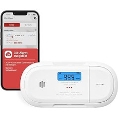 X-Sense Smart Carbon Monoxide Detector, WiFi Carbon Monoxide Detector, Real-time Push Notifications via X-Sense Home Security App, Replaceable Battery, Freestanding Design, XC04-WX