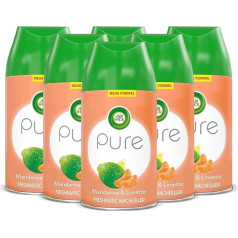 Air Wick Freshmatic Max Room Spray - Refill for Air Wick Freshmatic Max - Pure Mandarin and Lime Fragrance - 6 x 250ml Refills