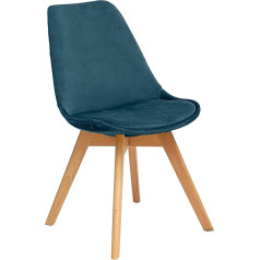 Atmosphera Createur D'interieur Baya Chair - Duck Blue - Velvet - Teal - Atmosphera créateur d'intérieur